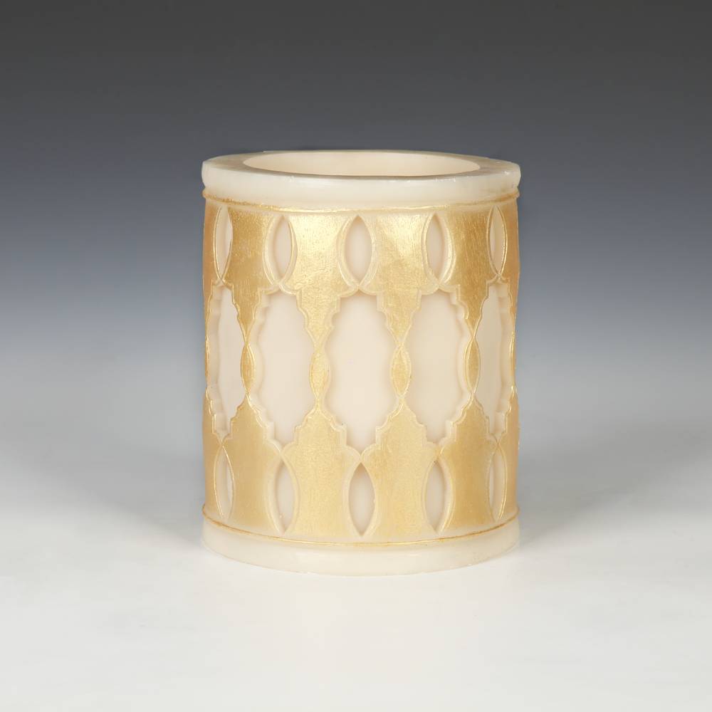 Moroccan Pillar Lantern | Ivory Gold - Unscented