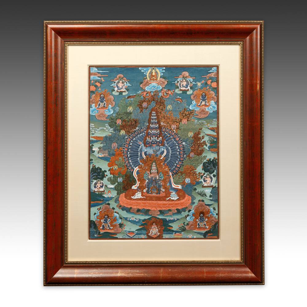 Thangka or Devotional Painting, Framed