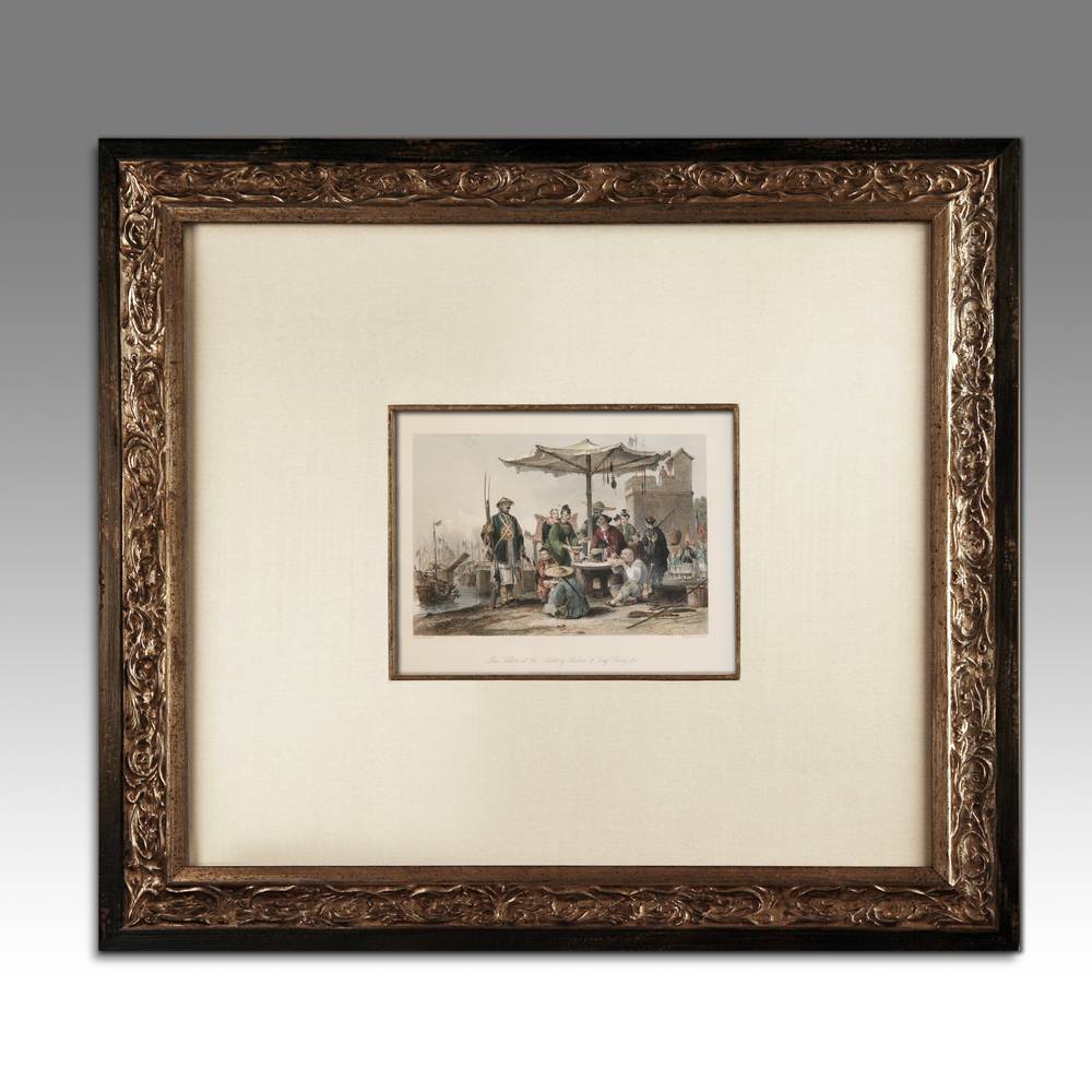 Hand Colored Engraving, Framed