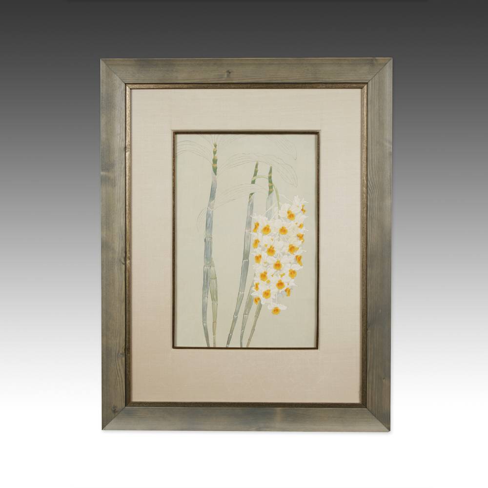 Woodblock Print; Ranka-Fu Orchid Series, Framed