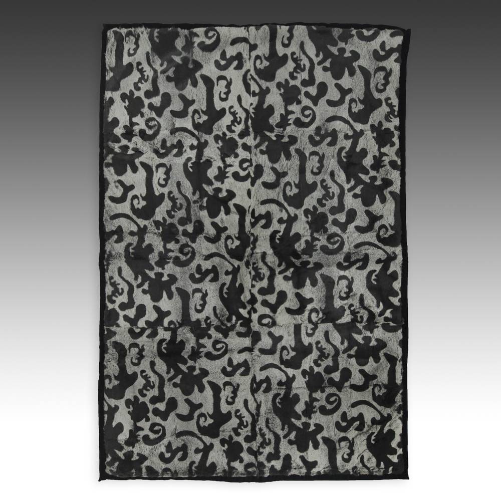 Bed Throw with Abstract Motifs