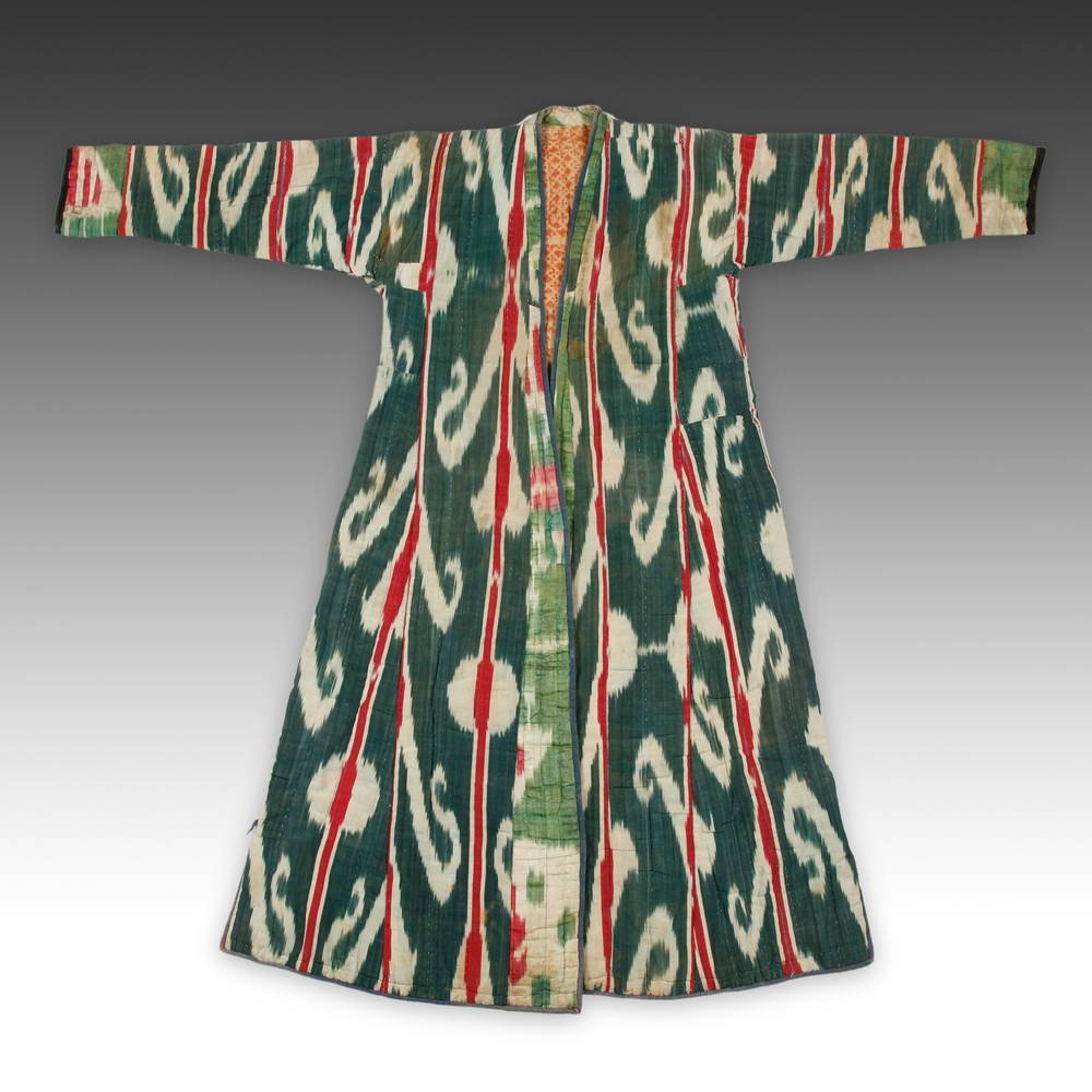Ikat Woman's Winter Chapan or Coat, Lined