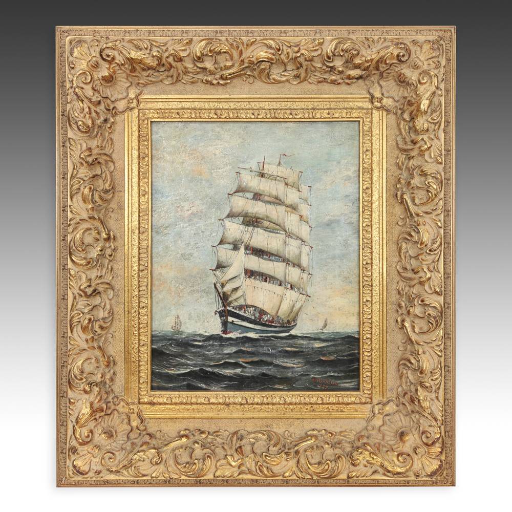 Nautical Painting on Canvas, Framed