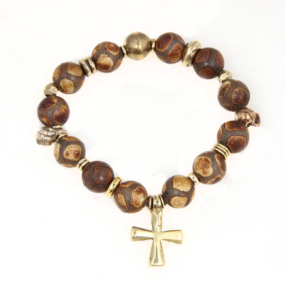 Wristband with Ethiopian Cross Pendant