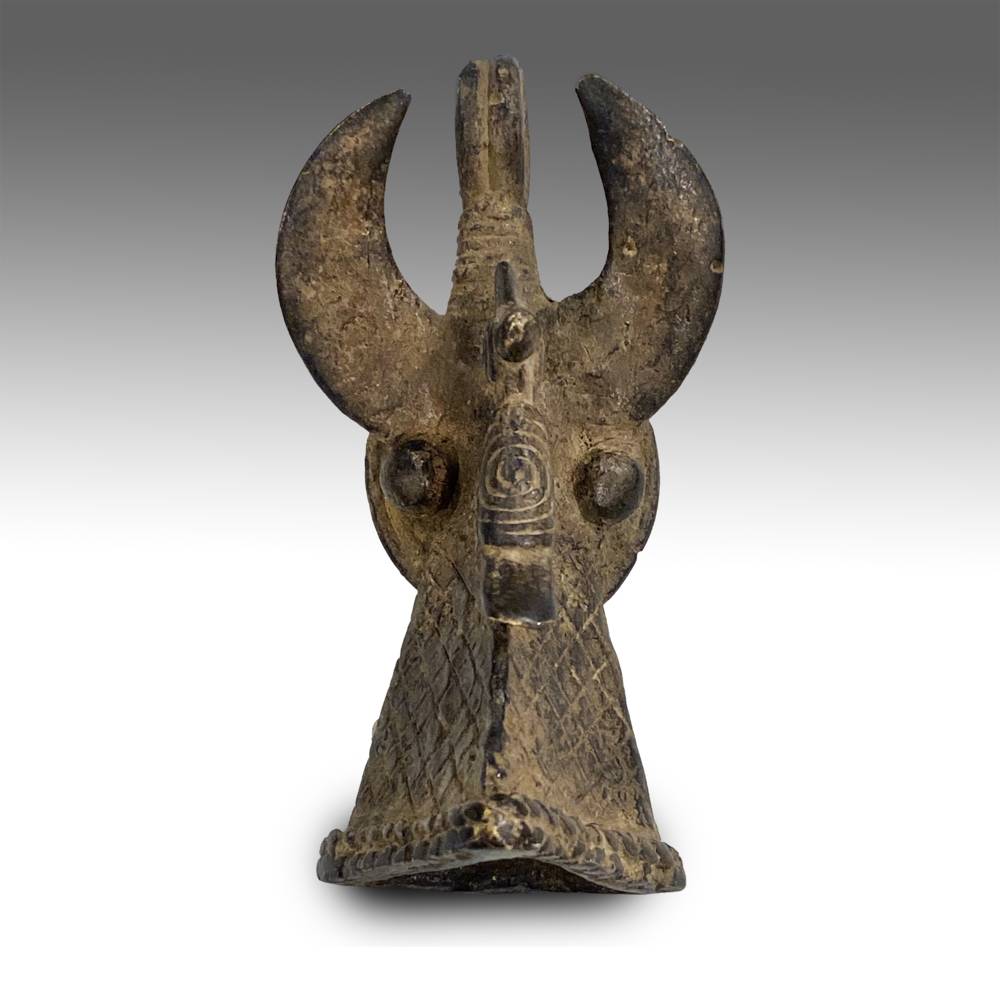Pendant; Depiction of Water Buffalo Head with Bird
