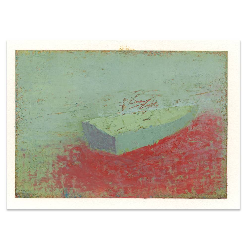 Oil & Cold Wax on Paper - Green Currach