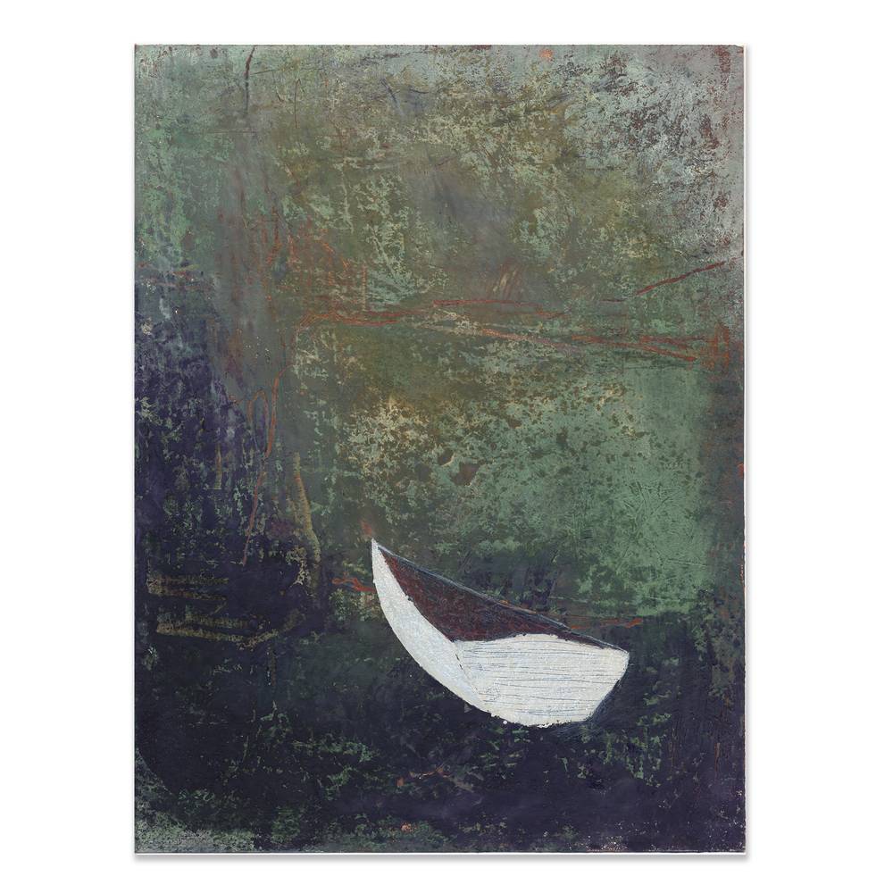 Oil & Cold Wax on Paper - White Currach